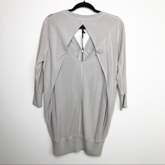 YUKA grey zip front open back sweater - Picture 9 of 12